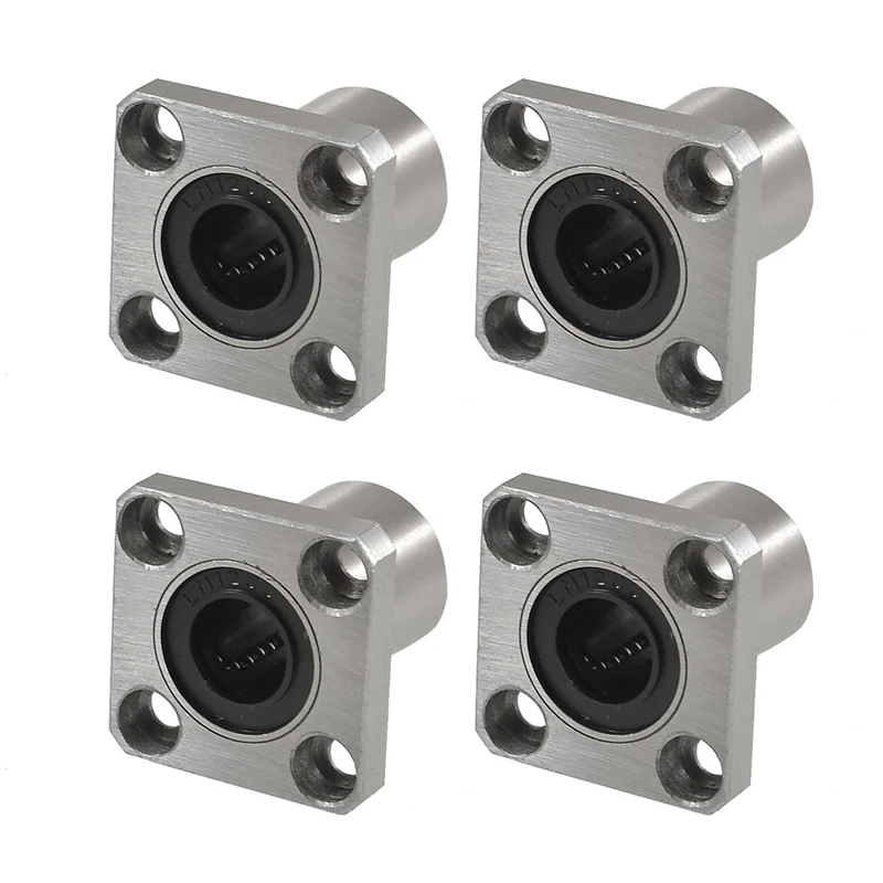 

4X Bushings Square Flanged Long Linear Bearing 12Mm X 21Mm X 30Mm