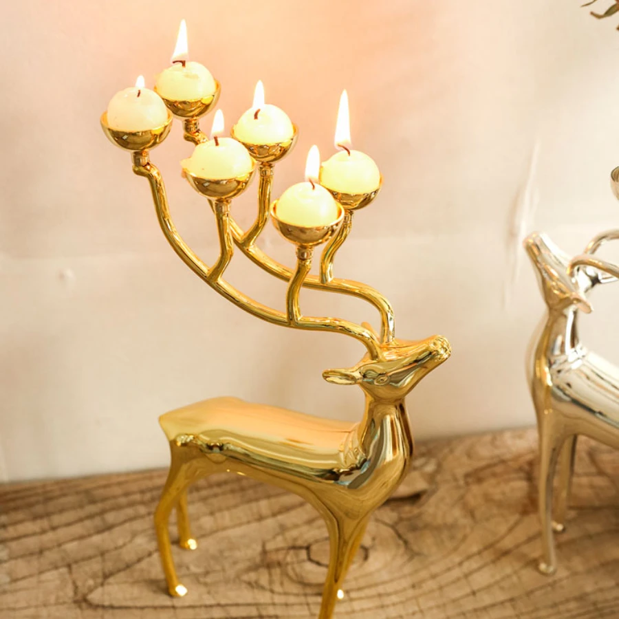 

Nordic Style Fashion Romantic Candle Holder Pedestal Luxury Dinner Candles Stand Gold Cute Candelabros Para Velas Home Decor