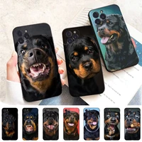 fhnblj rottweiler animale dog phone case for iphone 6 7 8 plus 11 12 13 14 pro se 2020 max mini x xs xr back funda cover