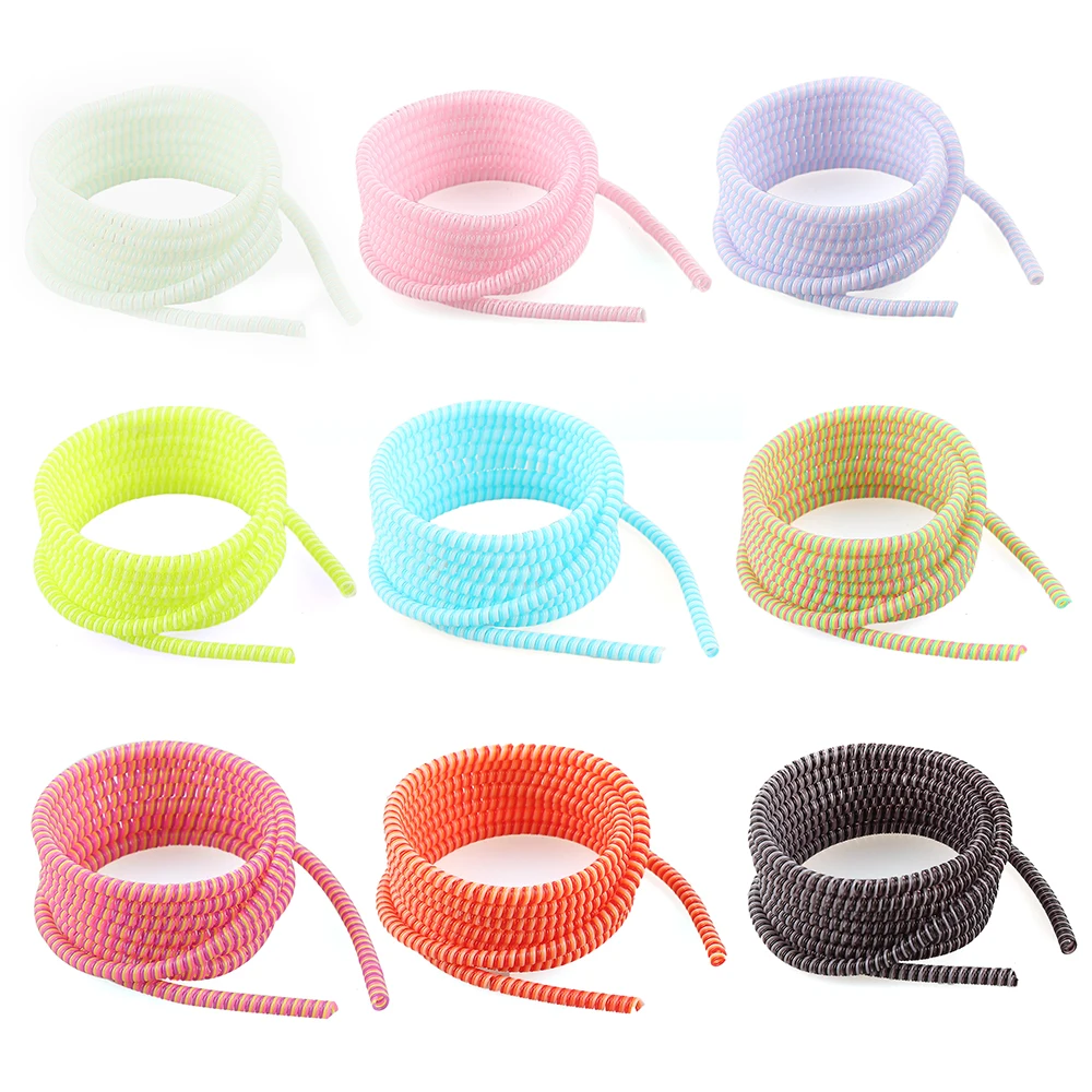 

1.4M Cable Winder Wire Protection Case Data Line Protection Spring Rope Twine For IPhone Android USB Cover 2023 Hot Sale
