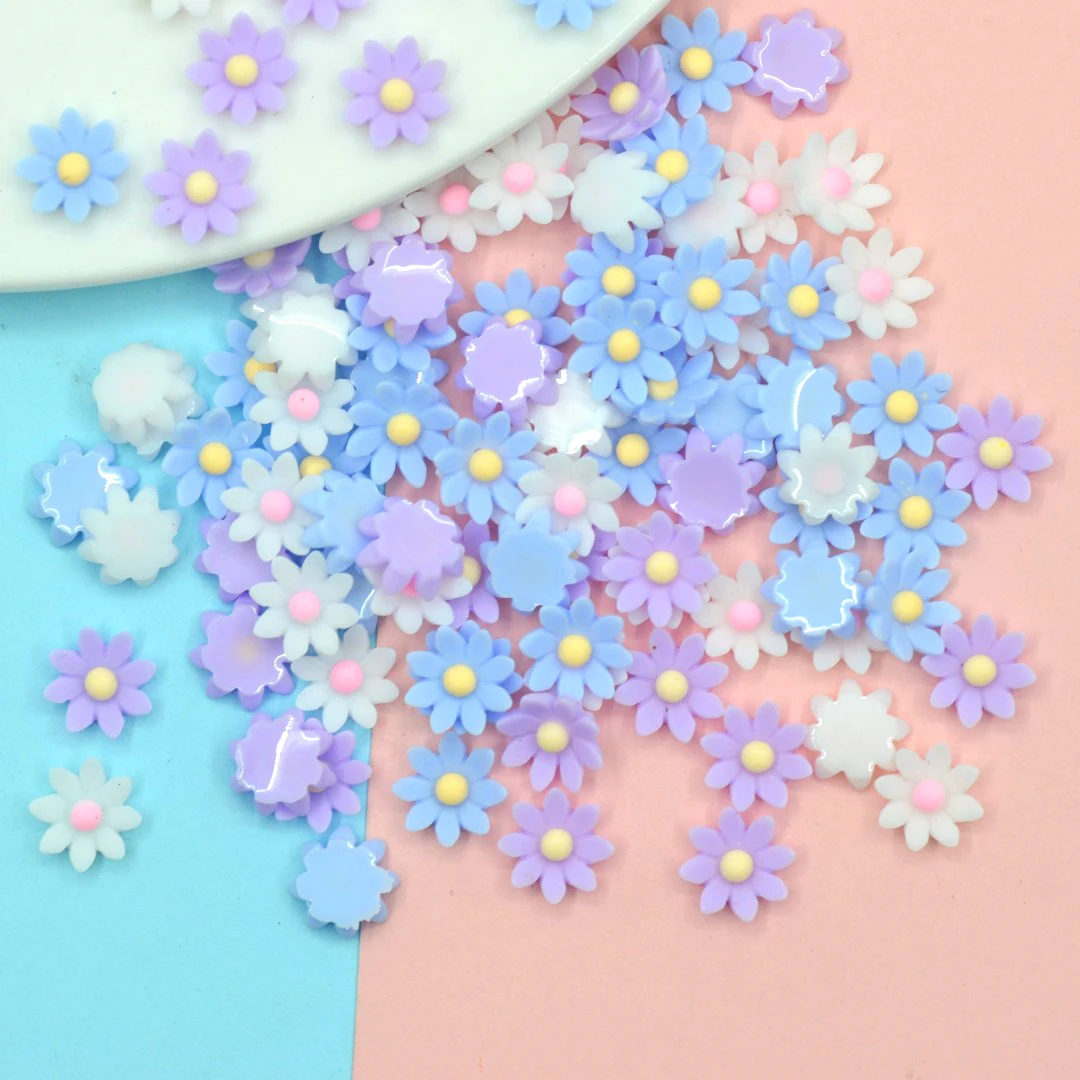 

8mm Resin Flatback Flower Cabochons DIY Crafting Flower Scrapbooking Embellishment Cardmaking Miniatures Nail Decoration