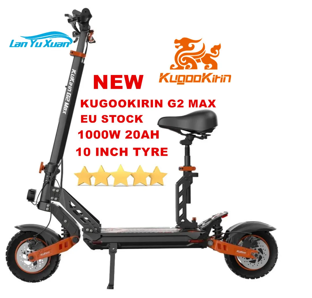 

KUKIRIN G2 MAX Electric Scooter 10*2.75 Inch Off-road Pneumatic Tires 1000W Brushless Motor 55Km/h Max Speed 48V 20Ah Battery