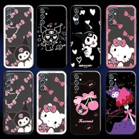 kulomi hello kitty 3d print cartoon for huawei p20 p30 lite pro phone case protect coque back black silicone cover funda