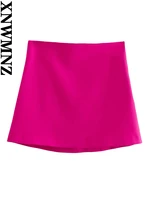 xnwmnz women high street sexy fashion ladies high waist short skirt office mini skirt 2022 summer womens clothing