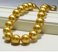huge charming 1813 15mm natural south sea genuine golden pearl necklace free shipping for women jewelry necklaces
