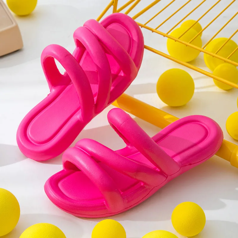 

Summer Slippers Women Round Toe Ladies Shoes Flat Sandals Antiskid Casual Woman Slippers Breathable Shoe Solid Color EVA Zapatos