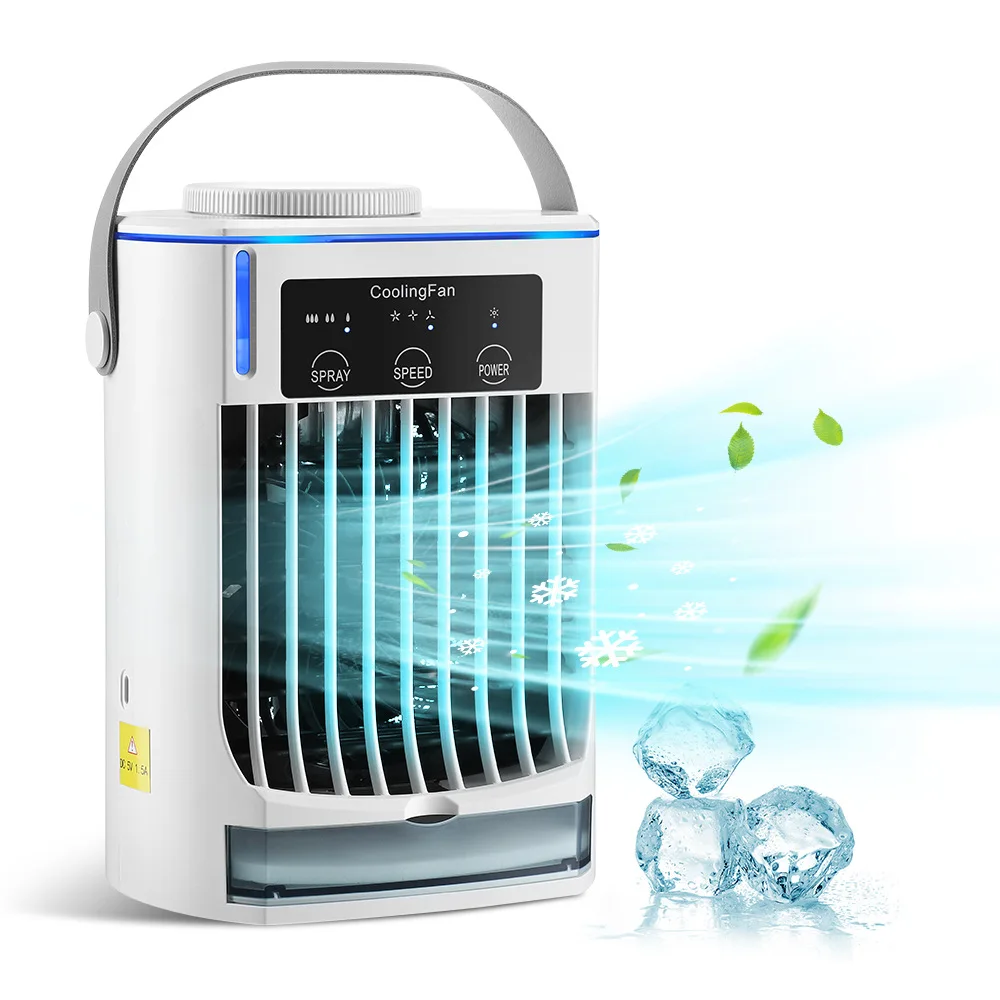 

Portable Air Conditioner Mini Fan Cooler USB Air Conditioning Cooler 3 Gear Fast Air Cooling Humidifier 500ML for Home Office