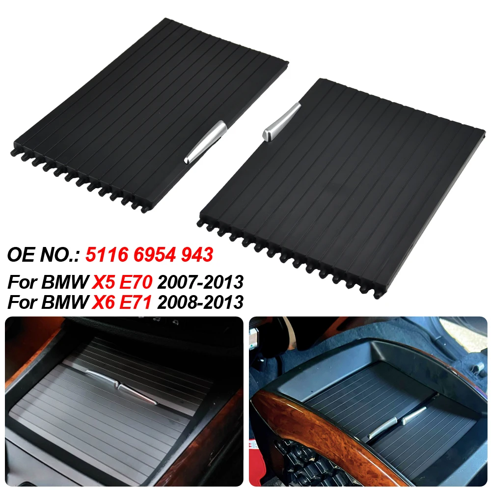 

51166954943 Interior Water Cup Rack Car Center Console Cover Slide Roller Blind Car Mounts Drinks Holders For BMW X5 E70 X6 E71
