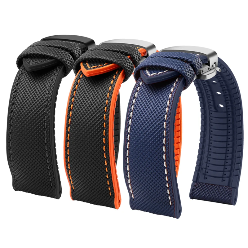 23mm Nylon rubber Bottom Watch Strap Men's Waterproof Wrist Band For Casio PROTREK mountain Climbing PRW-60/PRW-70/Y50Y/30 strap