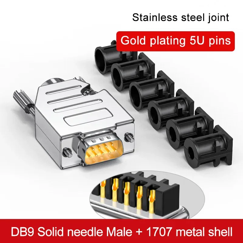 DB25, DB15, DB9, последовательный разъем RS232, мужская и женская клемма из нержавеющей стали, промышленное зеркальное покрытие, 9, 15, 25 контактов, Φ