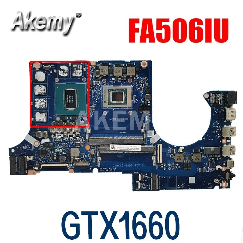 

DABKXBMBAD0 original mainboard for ASUS FA506IU FA506IV FA506I with R7 4800H CPU GTX1660TI-6GB Laptop motherboard