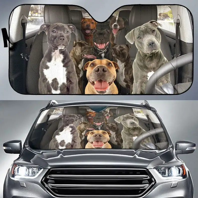 

Staffordshire Bull Terrier Auto Sun Shade 140 Personalized Sunshade, Car Accessories, Custom Animal Pattern Sunshade,