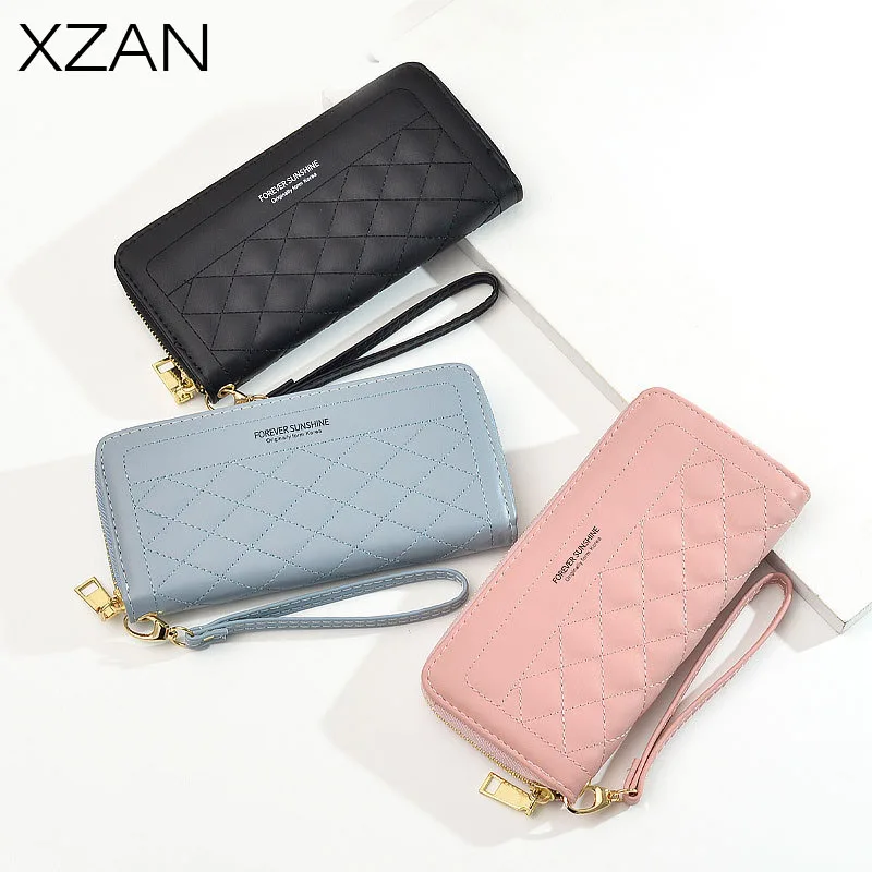 

Женский Длинный кошелек большого размера, однотонный клатч на молнии, винтажный кошелек из искусственной кожи с откидной крышкой для мелоч...