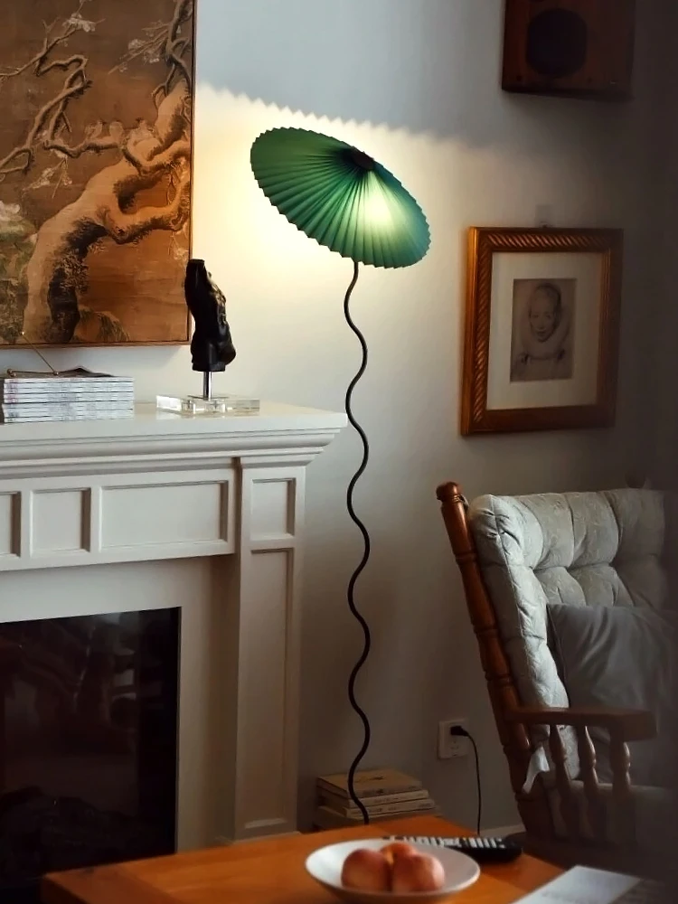 Скидка Плиссированная Напольная Лампа-юбка, японский минималистичный напольный светильник для гостиной, спальни, Напольная Лампа, прикроватная а...