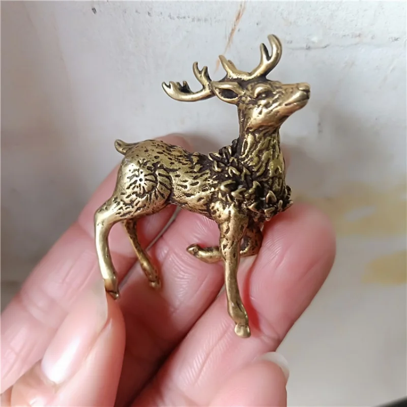 

Antique Distressed Copper Solid Sika Deer Small Pendant Antique Auspicious Small Ornaments Wholesale