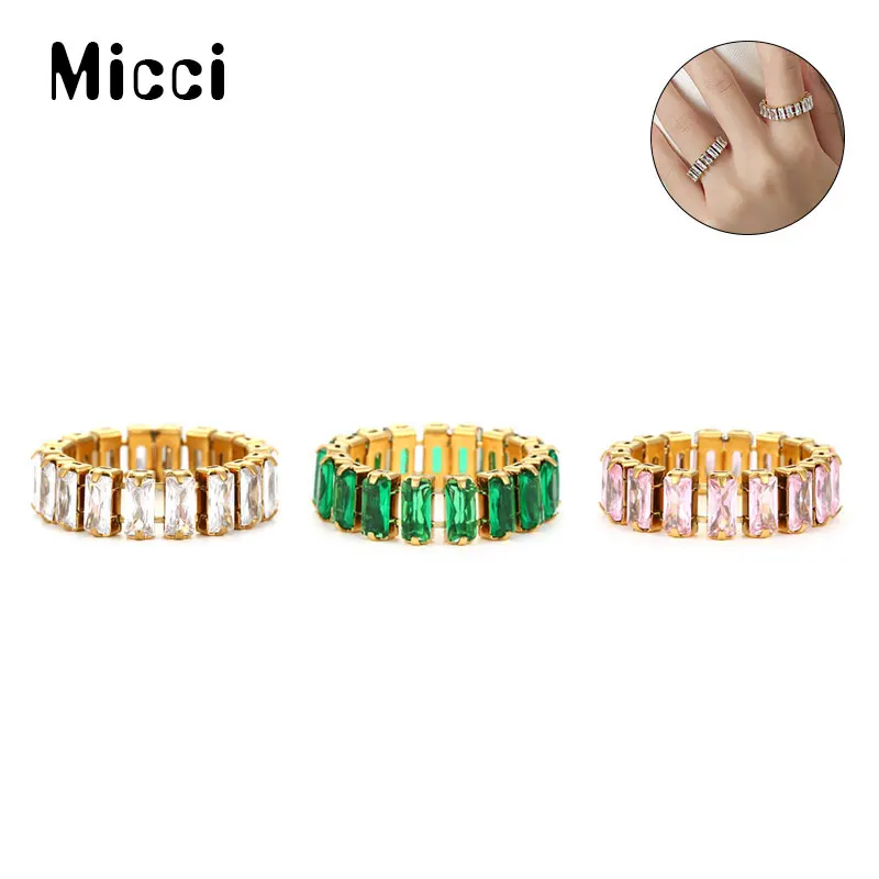 

Rock Sugar Zircon Rings 316L Titanium Stainless Steel Hip Hop Rock Street Rings Fashion Ladies Cool Accessories Holiday Gift