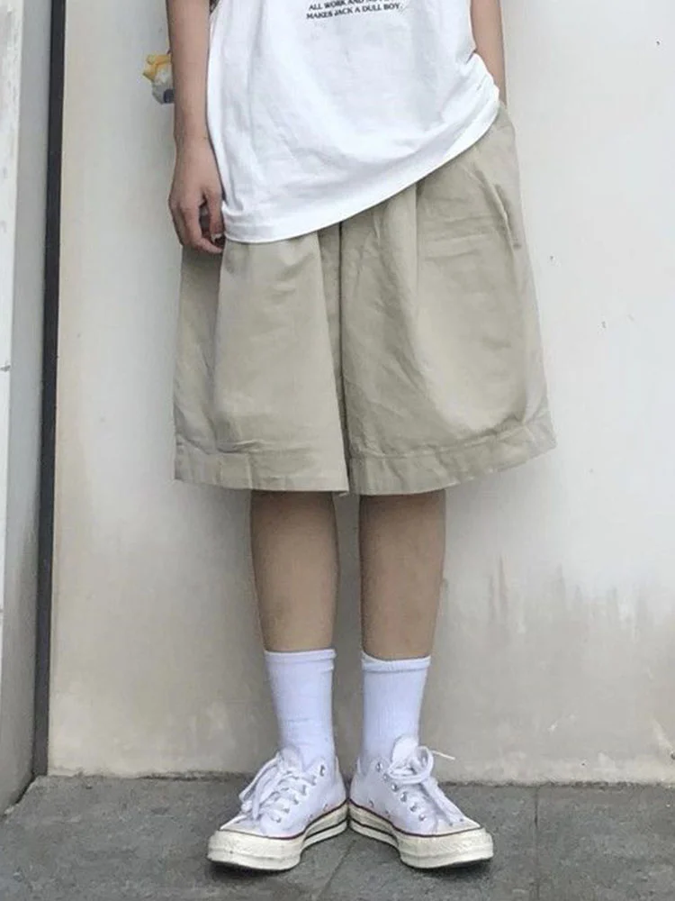 

Шорты-карго Bf женские свободного покроя, уличная одежда из чистого хлопка в японском стиле, универсальные модные повседневные штаны в стиле хип-хоп, с надписью, на лето