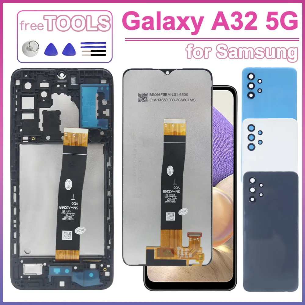 Фото Проверенный ЖК-дисплей для Samsung Galaxy A32 5G, сенсорный экран, дигитайзер, замена для Samsung A32 5G SM-A326B A326F A326U №1