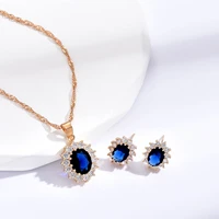 women jewelry set zirconia retro princess earrings necklace set for women shinny crystal jewelry