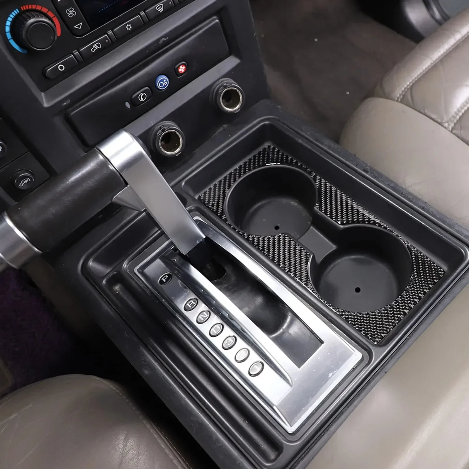 Фото Для Hummer H2 2003-07 мягкое углеродное волокно автомобильный центральный держатель для стакана с водой панель декоративная наклейка автомобильные аксессуары №4