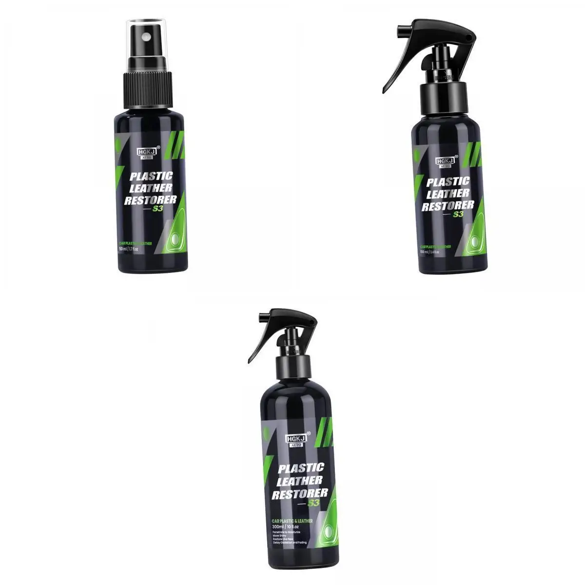 

3 Count 50+100+300ml Vehicle Car Leather Renovator Conditioner Spray
