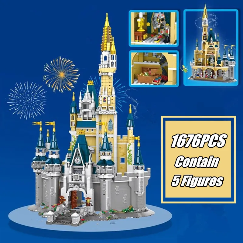 

Disney Mickey Castle Minnie Donald Duck Mini Fairy Princess Friends Figures Smaller 71040 Building Blocks Bricks Toys Kid Gift