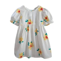 new summer casual dresses for girls flower print backless childrens clothing korean style kid clothing