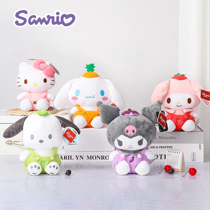 

New Anime Sanrio Vegetable Series Kawaii Hello Kitty Kuromi Cinnamoroll Cute Plush Dolls Bedroom Ornaments Girls Birthday Gifts