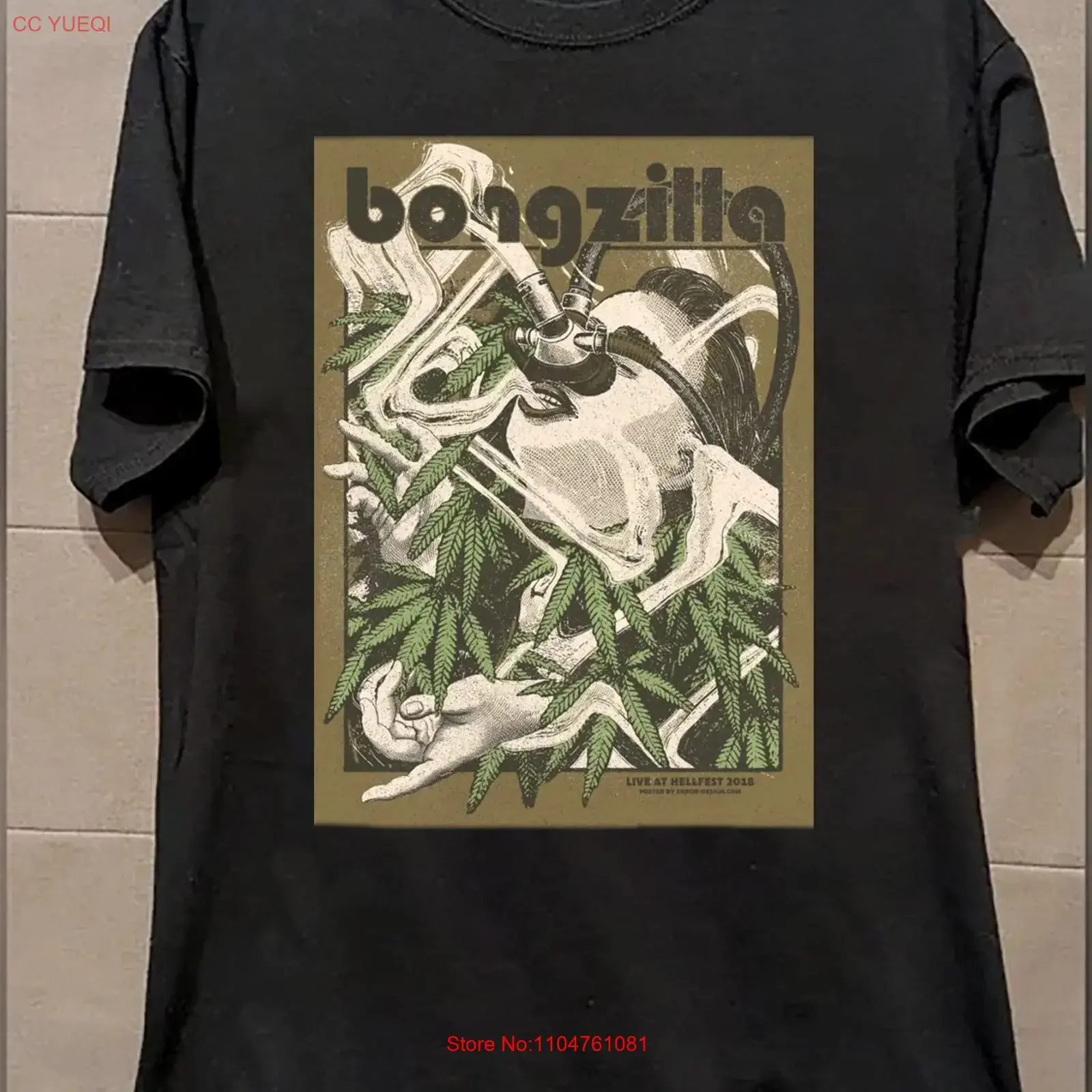 Фото Редкая футболка Bongzilla Band из черного хлопка, все размеры от S до 5XL, HRB216, винтажная, мягкая, с эффектом потертости, в стиле стритвир, повседневная мода. №1