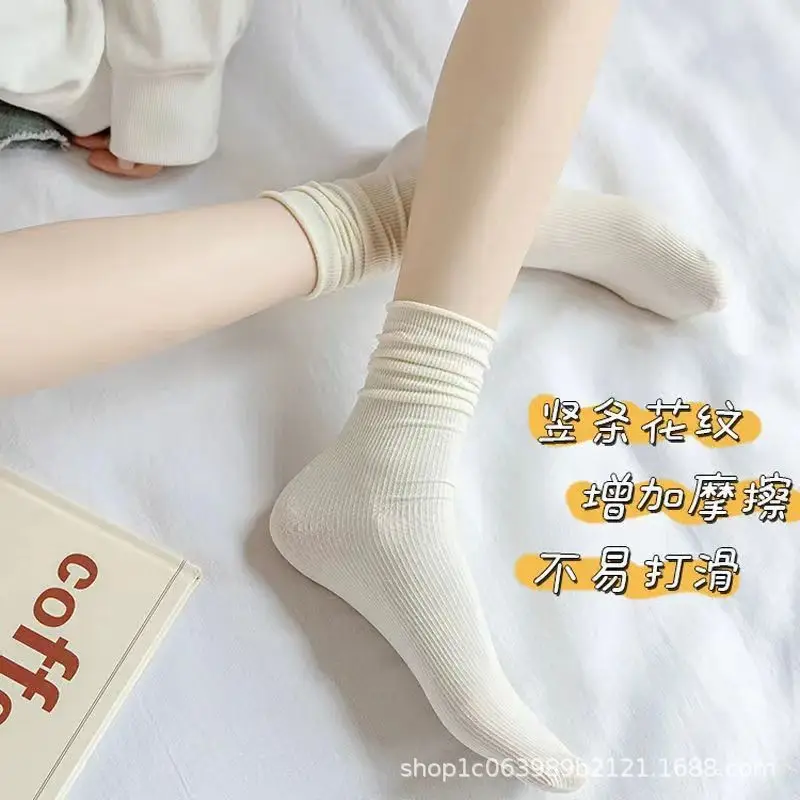 Женские летние тонкие однотонные носки 5/10/20 пар