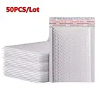 Конверты из белой пены, 50 шт.лот, самозапечатывающиеся конверты, мягкие конверты для доставки с пузырчатым почтовым мешком, пакеты для доставки