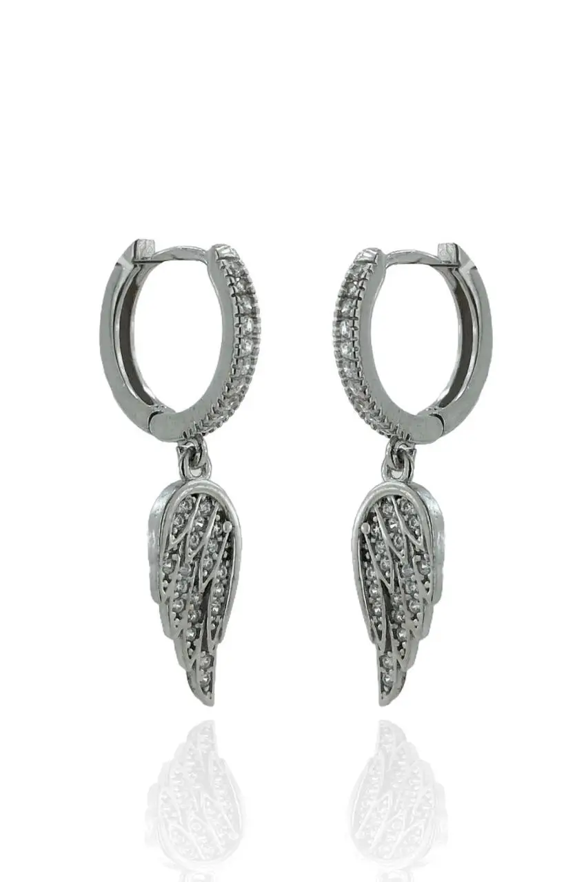 

Высококачественные серебряные серьги с кубическим цирконием, ангельские крылья, искусственные серебряные серьги