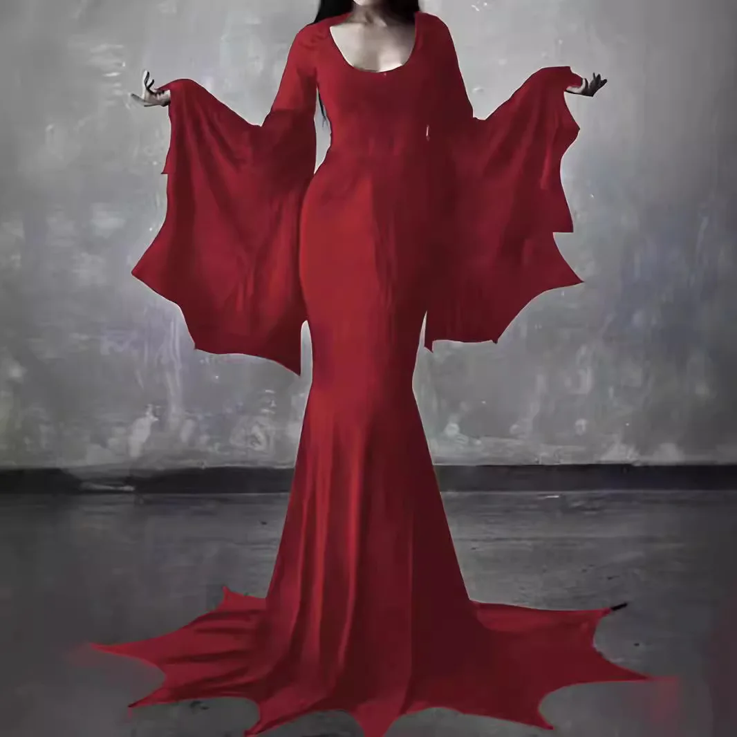 Осень 2024 новый костюм ведьмы для Хэллоуина готическое платье удлиненное