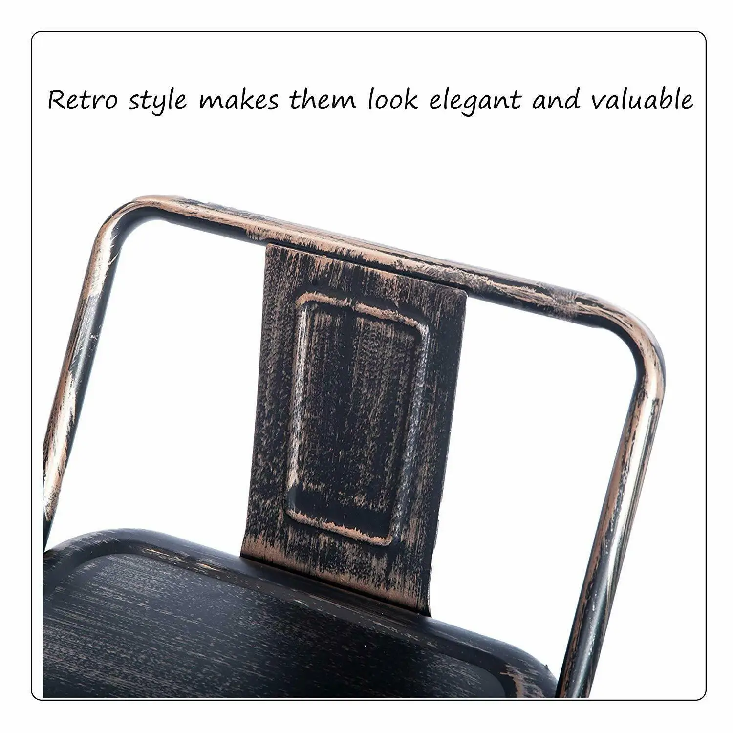 Металлический стул в стиле ретро с низкой спинкой для помещений и улицы барный