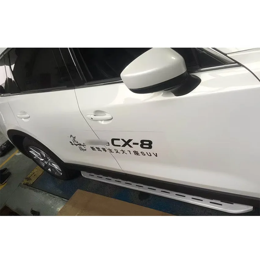 Боковые ступени в стиле BM для Mazda CX-8 2019 2020 2021 2022 2023 2024 2025 утолщенная конструкция