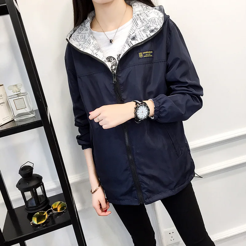 Весенне-осенняя куртка с капюшоном в стиле Харадзюку карманы на молнии бомбер