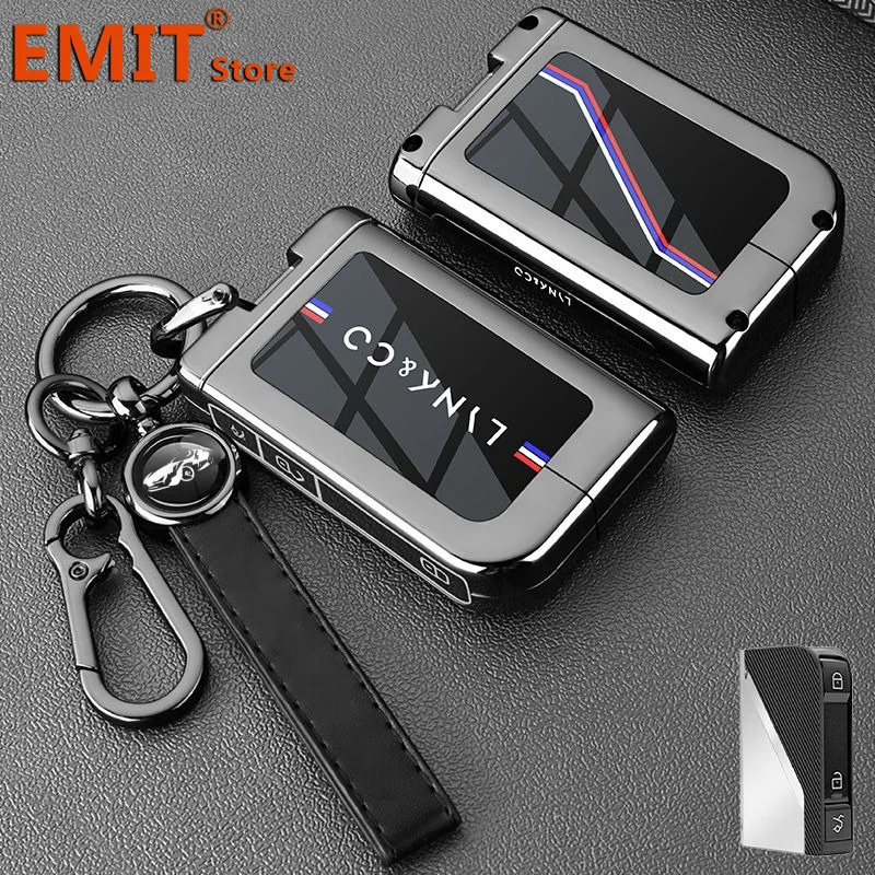 

Чехол для автомобильного ключа из цинкового сплава для LYNK & CO 01 02 03 05 07 09 EMP LYNKCO 06 LYNK CO, чехол с дистанционным управлением, держатель для ключей, аксессуары для брелока
