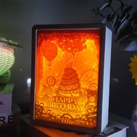 creative led night light usb rechargeable 3d paper carving lamp led bedside lamp makeup mirror light nightlight decoration gift