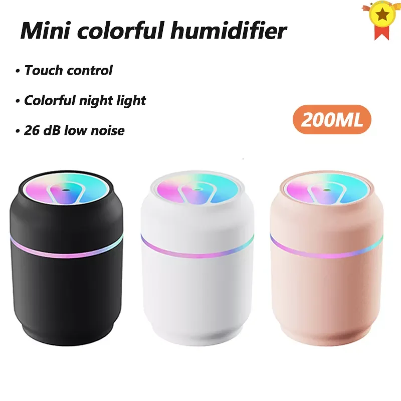 

200ML White Mini Air Humidifer Aroma Essential Oil Diffuser with Romantic Lamp USB Mist Maker Aromatherapy Humidifiers for Home