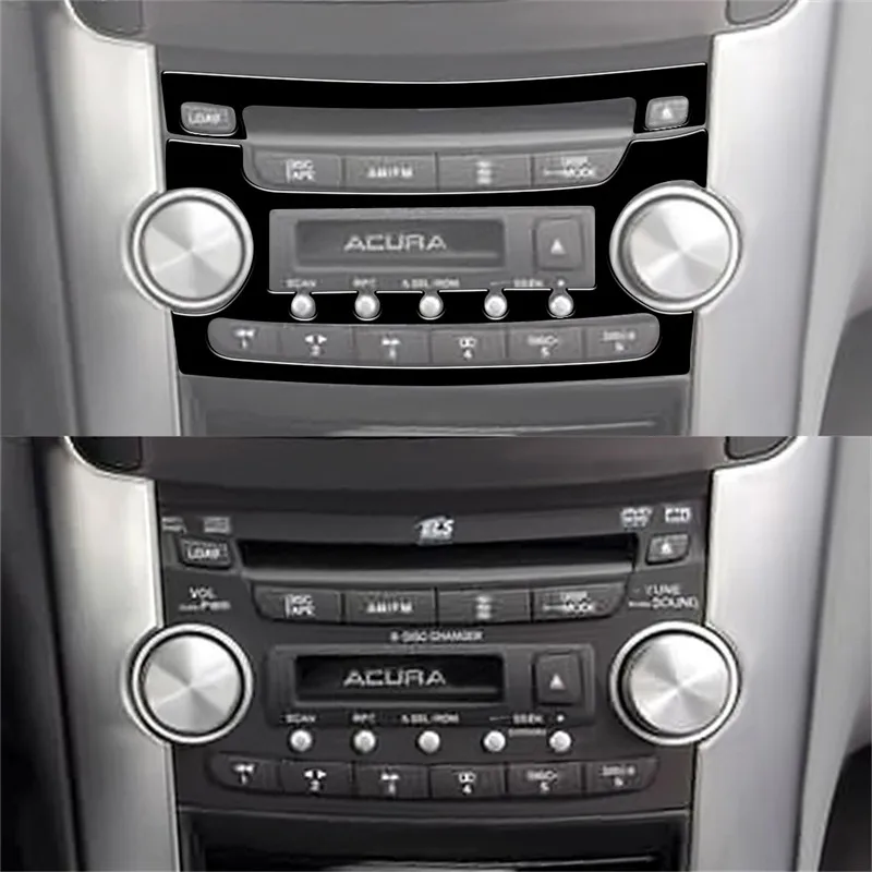 Черные наклейки на фортепиано из АБС-пластика для Honda Acura TL 2004 2005 2006 2007 2008