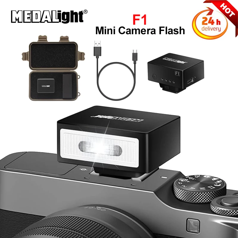 Medalight F1 Мини-перезаряжаемая вспышка для камеры Speedlite цифровых пленочных
