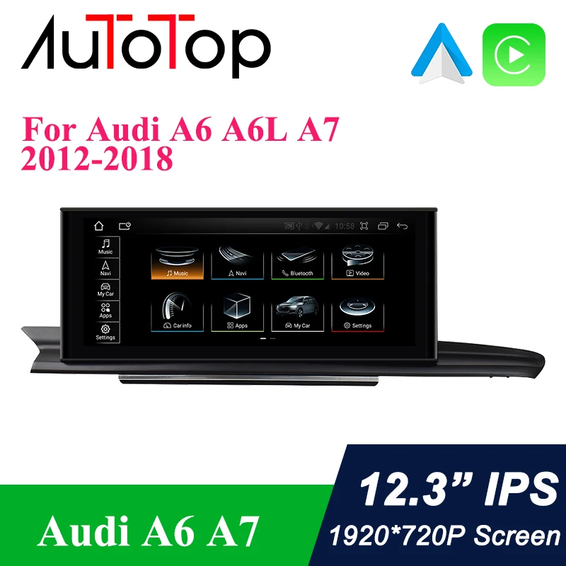 AUTOTOP 12 3 &quotAndroid 11 система автомобиля радио для Audi A6 A7 C7 2012-2018 1920*720P IPS экран 4G LTE