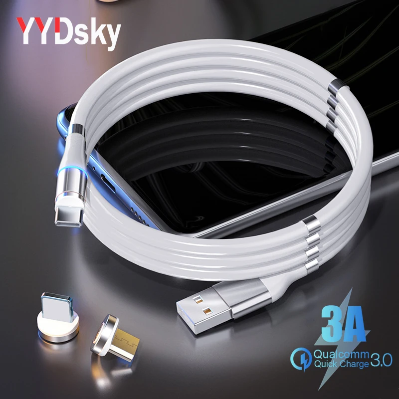 Магнитный зарядный кабель YYDsky 3A с USB разъемом магнитной вилкой - Цена: 7.62