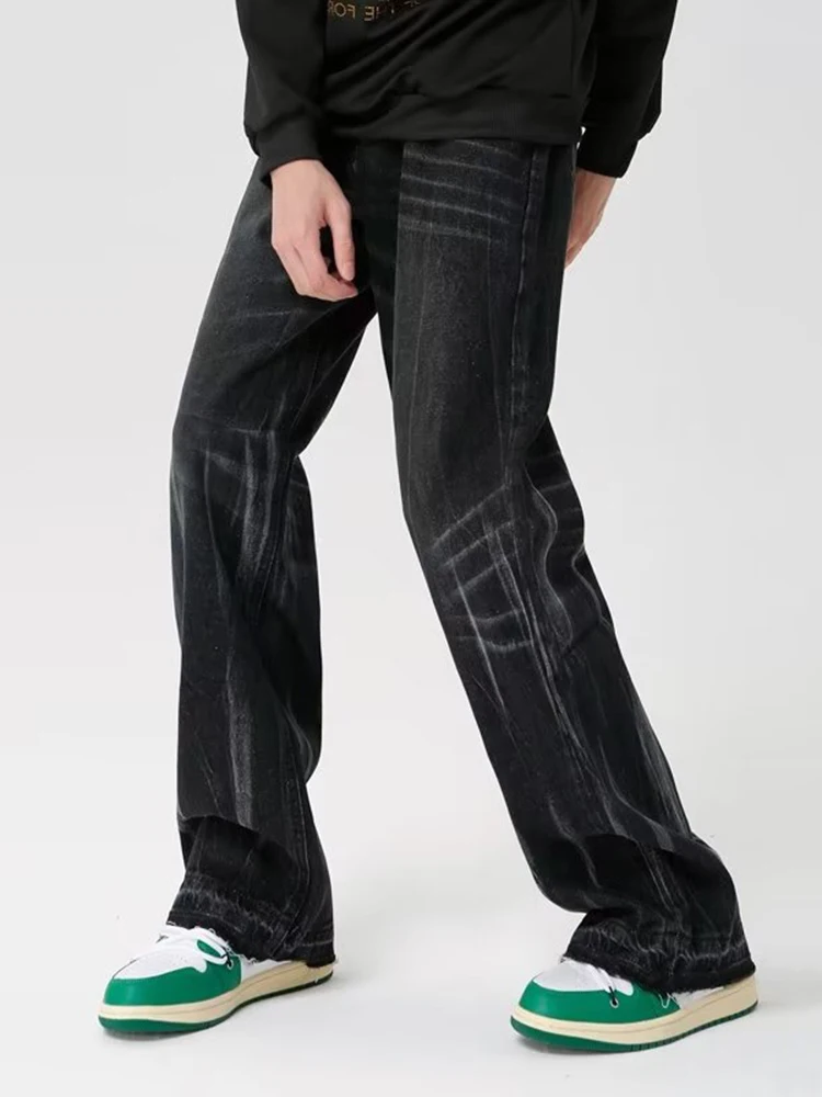 Y2K Mens Jeans New Arrival Loose Black Jeans for Men, Simple and Trendy Style, Easy Matching Long Pants, Perfect for Casual Wear