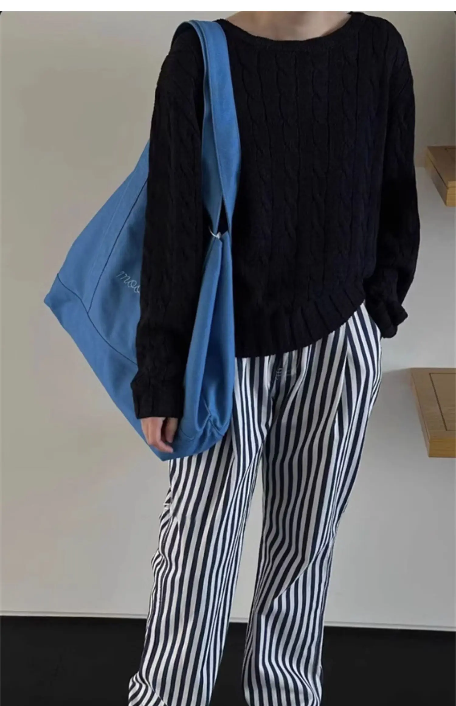 Корейские универсальные ретро брюки kusхитки с высокой талией и вертикальными