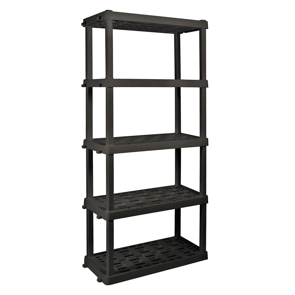 

Things for the Home Organizer Large 5-Tier Plastic Shelves Shelf W36 X D18 X H74 Black Organizers Storage Gadgets Organization