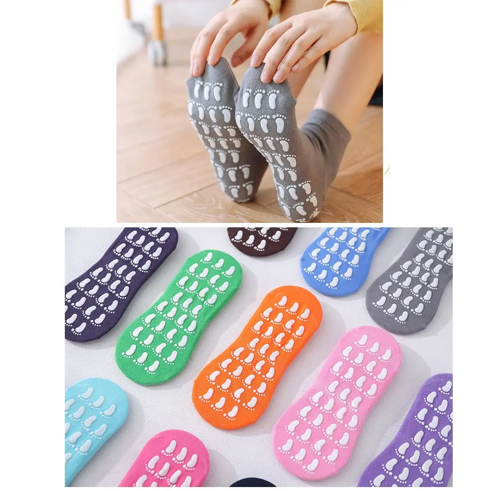 

Мягкие Спортивные однотонные нескользящие носки унисекс для массажа ног, резиновые носки, толстые бархатные носки