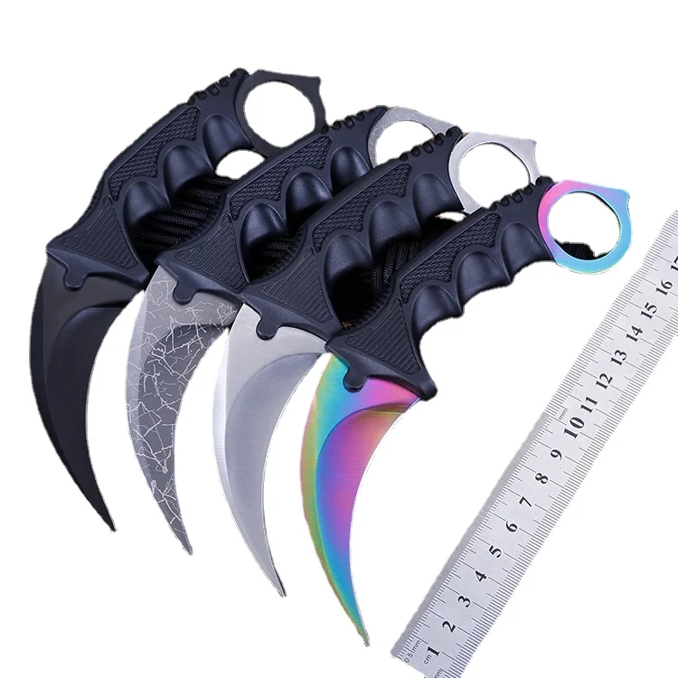 

7.48'' Fixed Blade Knife with Sheath cs go Karambit Knife Outdoor Survival Tactical Camping Hunting Knives EDC Self-defense Tool
