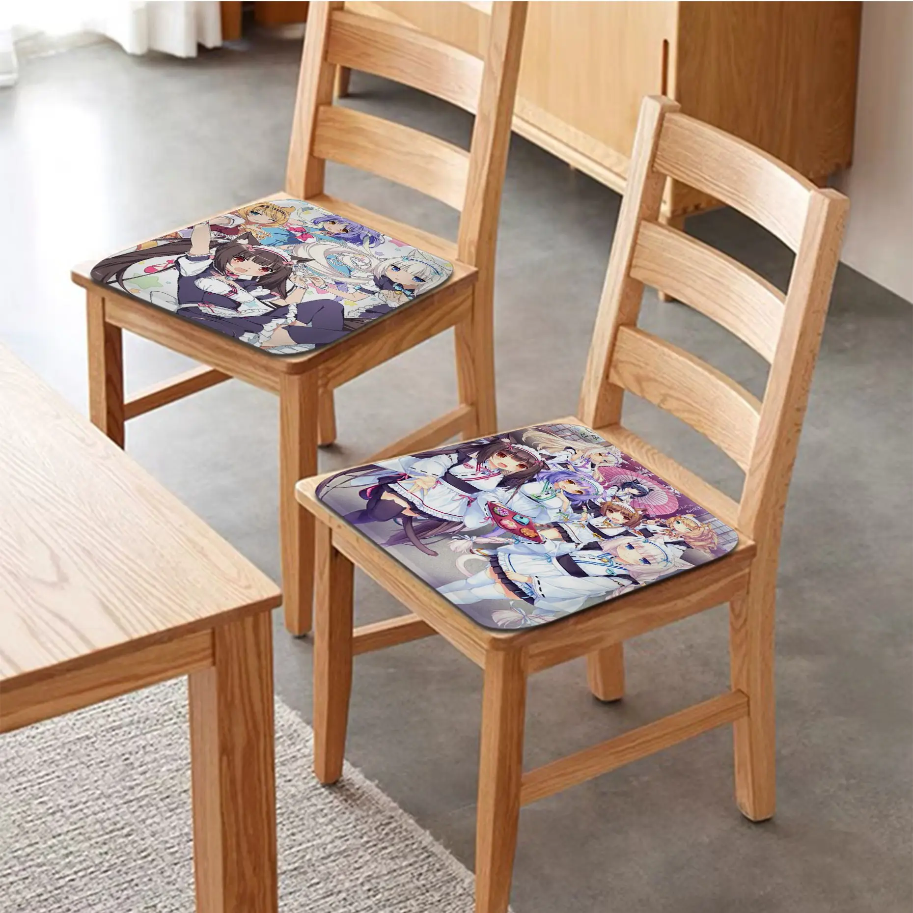 

Anime Nekopara European Dining Chair Cushion Circular Decoration Seat For Office Desk Buttocks Pad