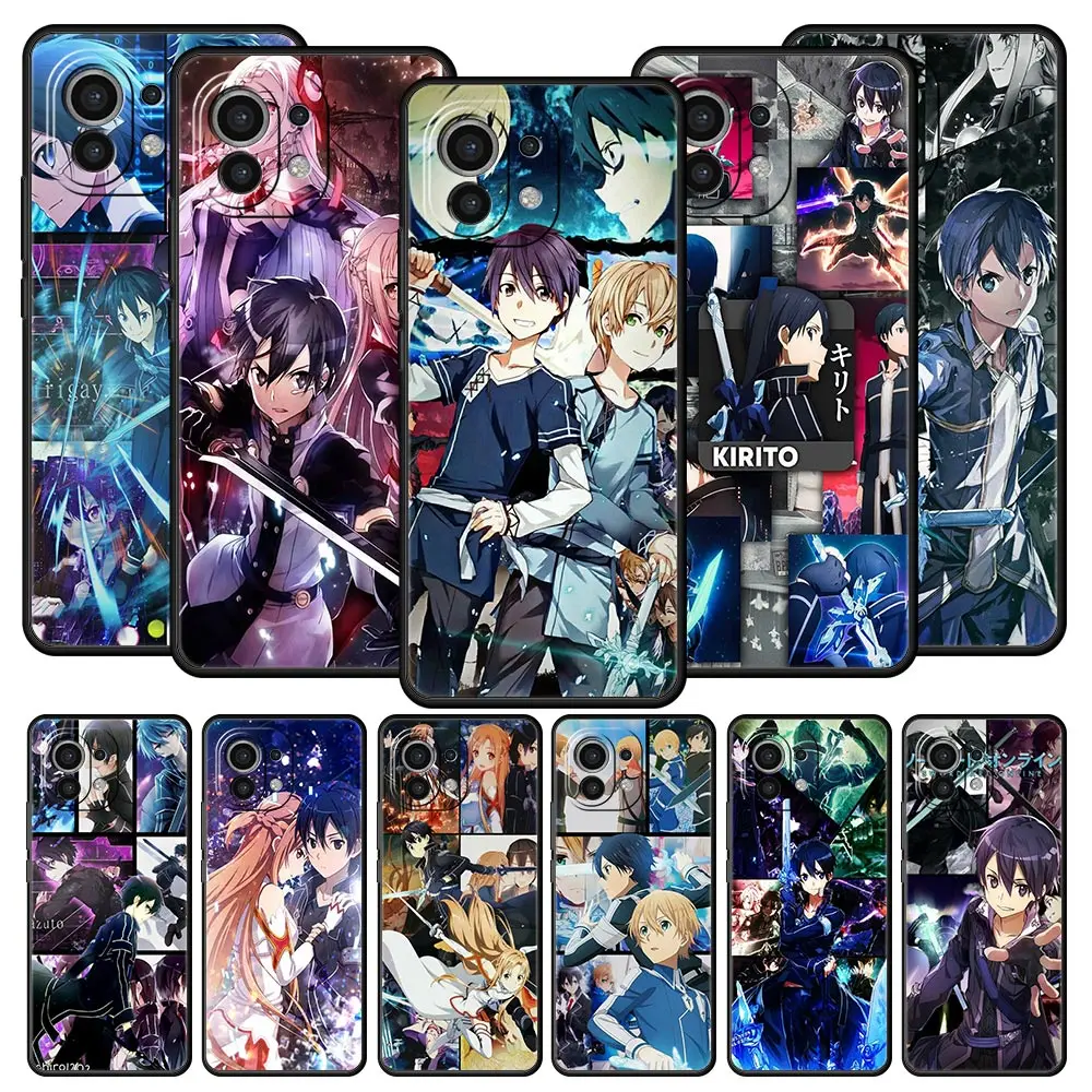 

Чехол для телефона с изображением меча из онлайн-аниме для Xiaomi Poco X3 NFC M3 F3 M4 X4 Mi Note 12 10 Lite 11 10T 11T 11X Pro 5G 9T 11i, черный чехол